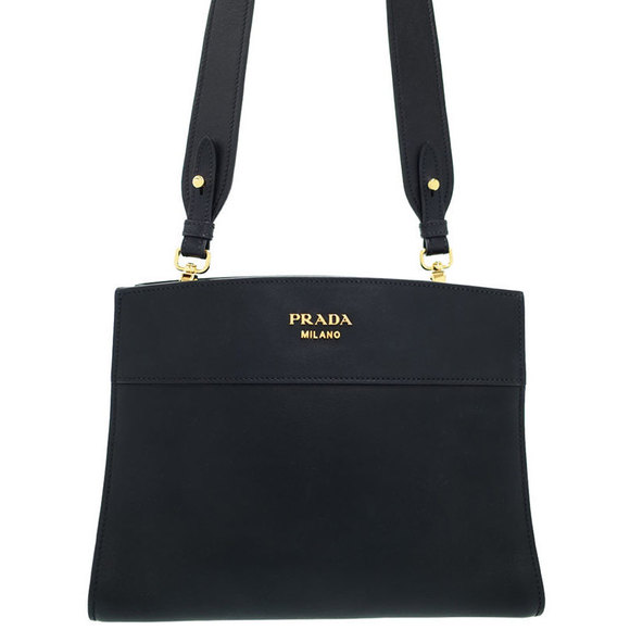 Prada Bibliotheque Bag Shoulder Bag Black - Picture 1 of 9
